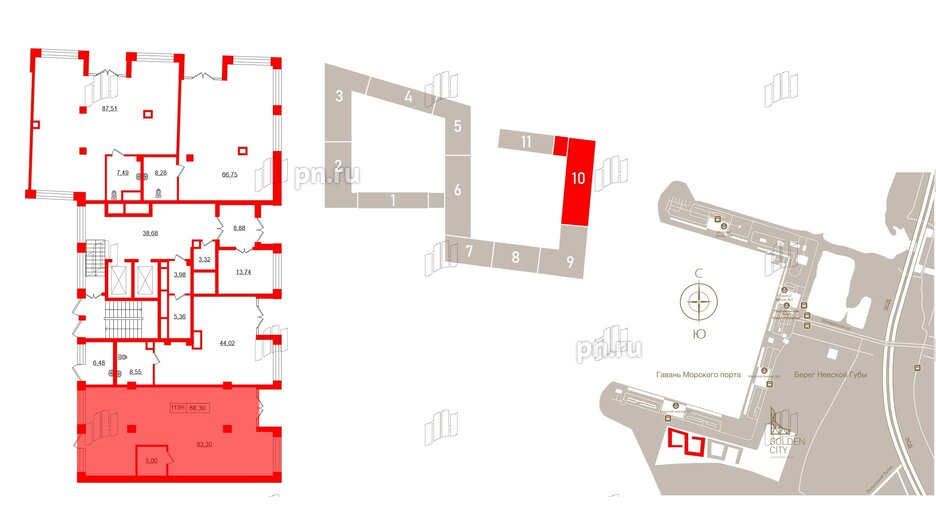 Аренда помещения в ЖК Golden City, 88.3 м², 1 этаж