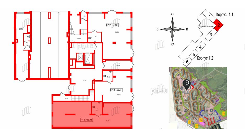 Помещение в ЖК iD Murino III, 102.41 м², 1 этаж