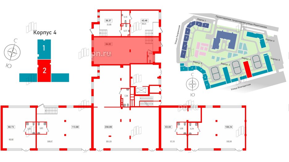 Помещение в ЖК ID Park Pobedy, 84.62 м², 1 этаж