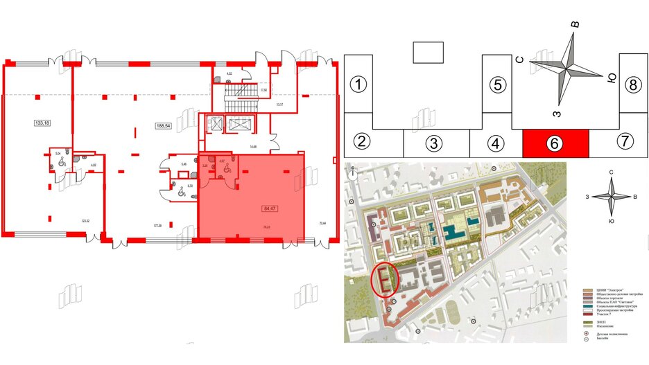 Помещение в ЖК ID Светлановский, 84.47 м², 1 этаж