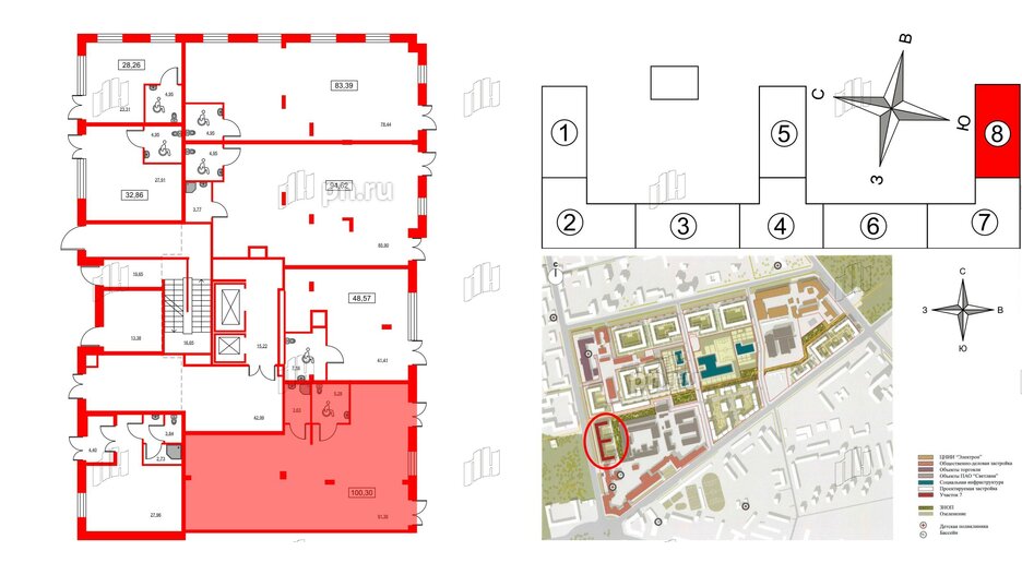 Помещение в ЖК ID Светлановский, 100.3 м², 1 этаж