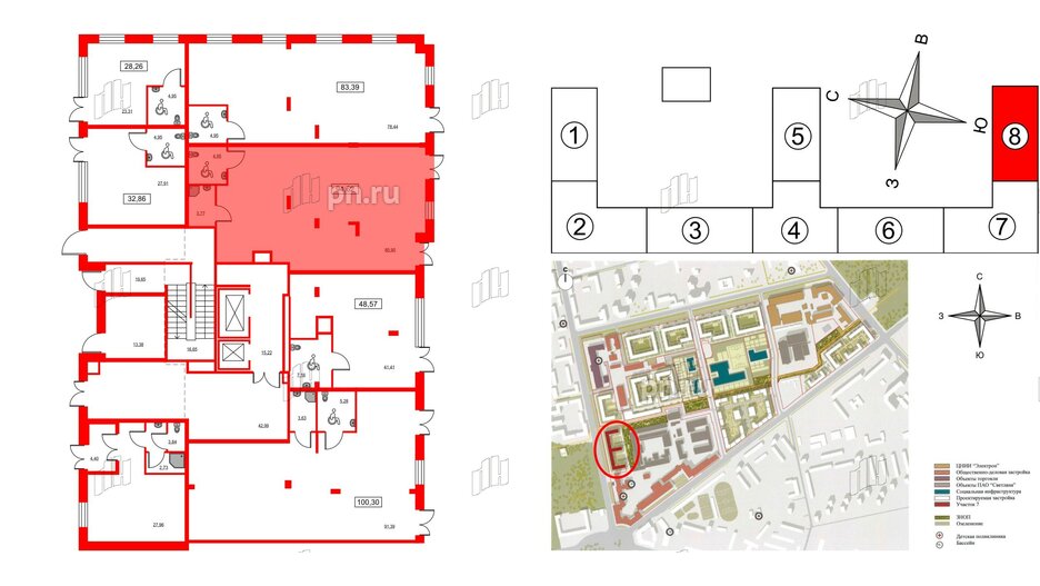 Помещение в ЖК ID Светлановский, 94.62 м², 1 этаж