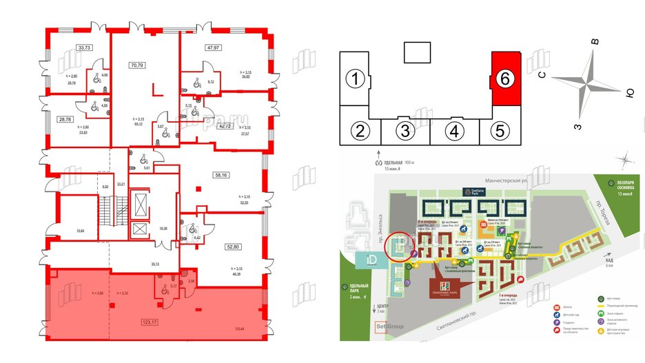 Помещение в ЖК ID Светлановский, 123.17 м², 1 этаж