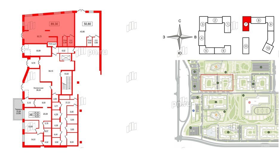 Помещение в ЖК NEWПИТЕР, 89.3 м², 1 этаж