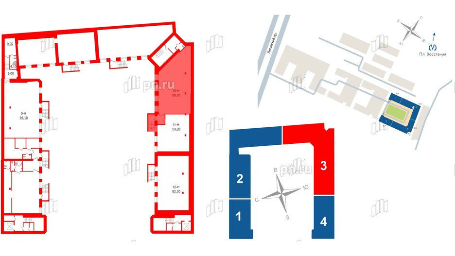 Помещение в ЖК UNO, 82.7 м², 1 этаж