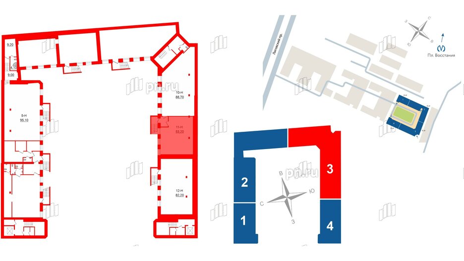 Помещение в ЖК UNO, 52.5 м², 1 этаж