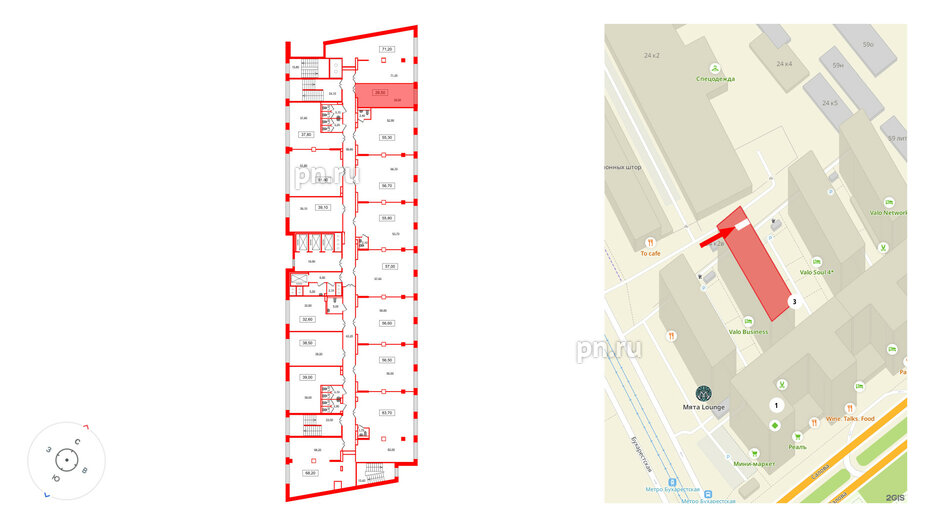 Помещение в ЖК VALO, 28.5 м², 2 этаж