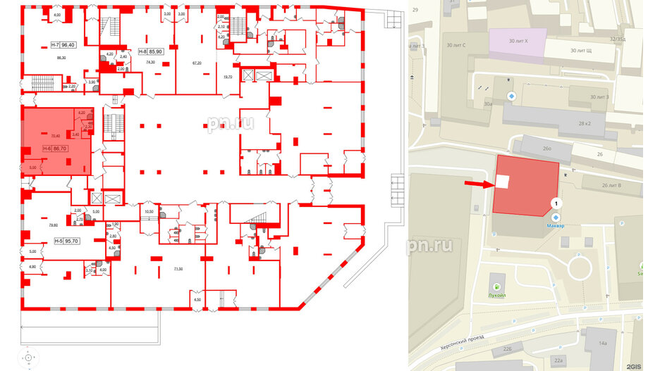 Помещение в ЖК VIDI, 86.7 м², 1 этаж