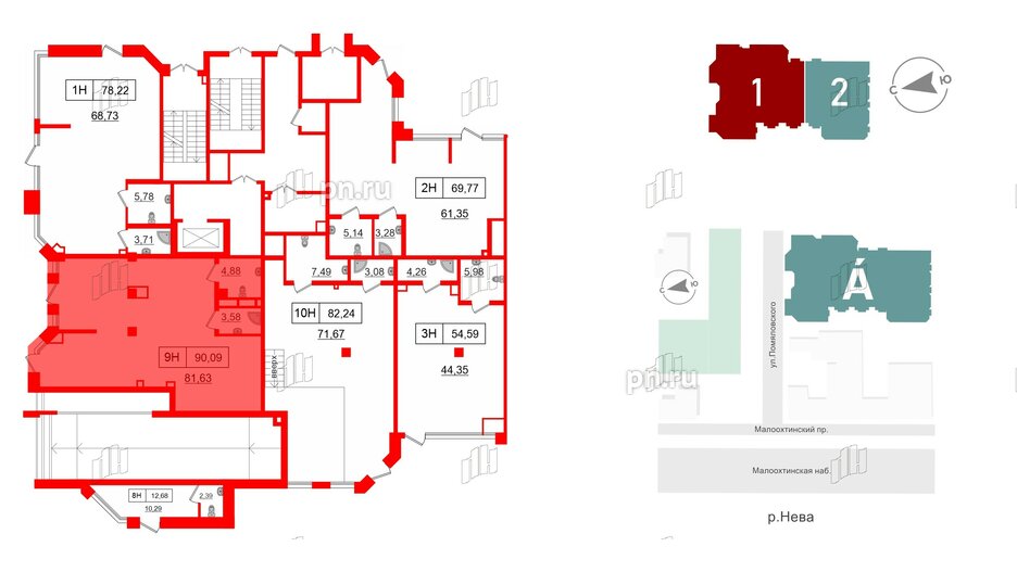 Помещение в ЖК Акцент, 89.9 м², 1 этаж