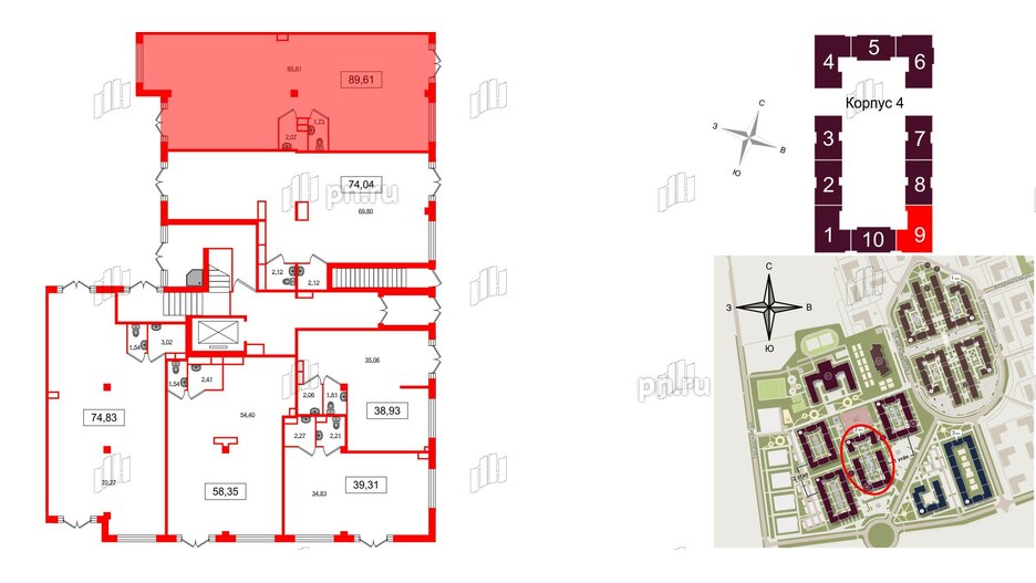 Помещение в ЖК Дубровский, 89.61 м², 1 этаж