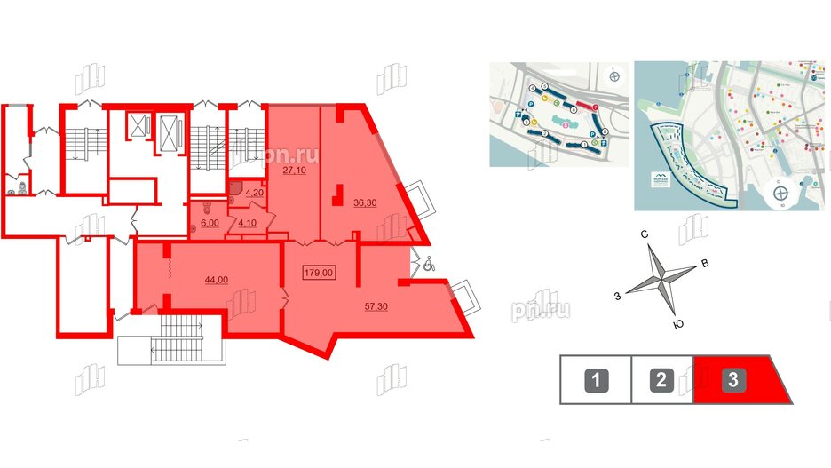 Помещение в ЖК Морская набережная, 179 м², 1 этаж