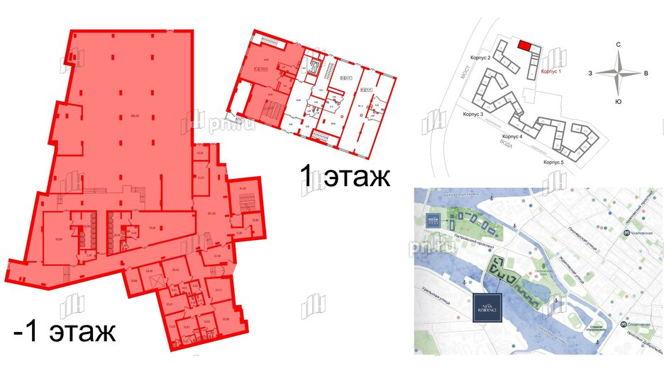 Помещение в ЖК Neva Residence, 1939.54 м², 1 этаж