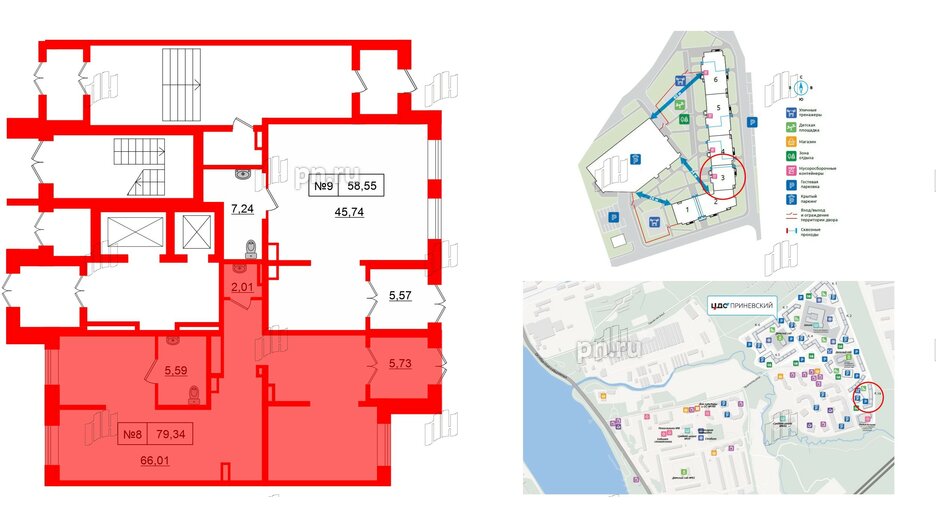 Помещение в ЖК ЦДС Приневский, 79.34 м², 1 этаж