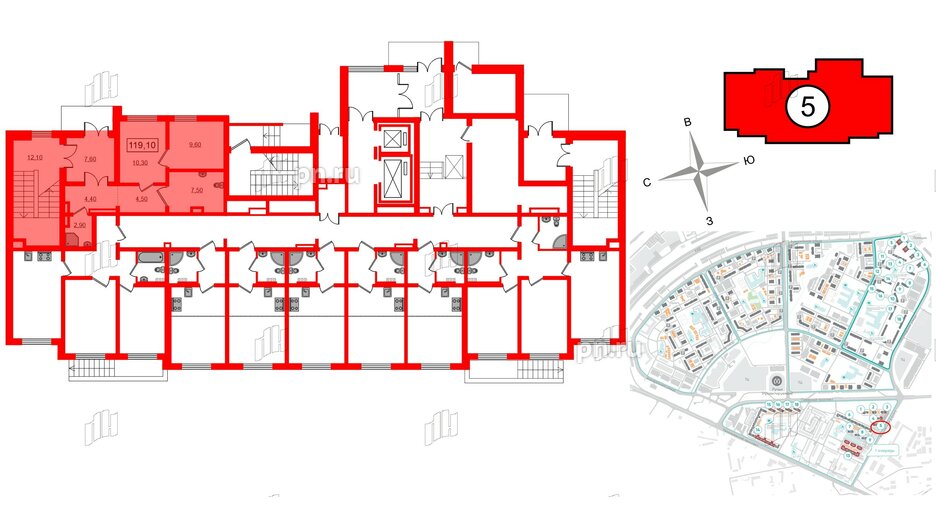 Помещение в ЖК Ручьи, 119.1 м², 1 этаж