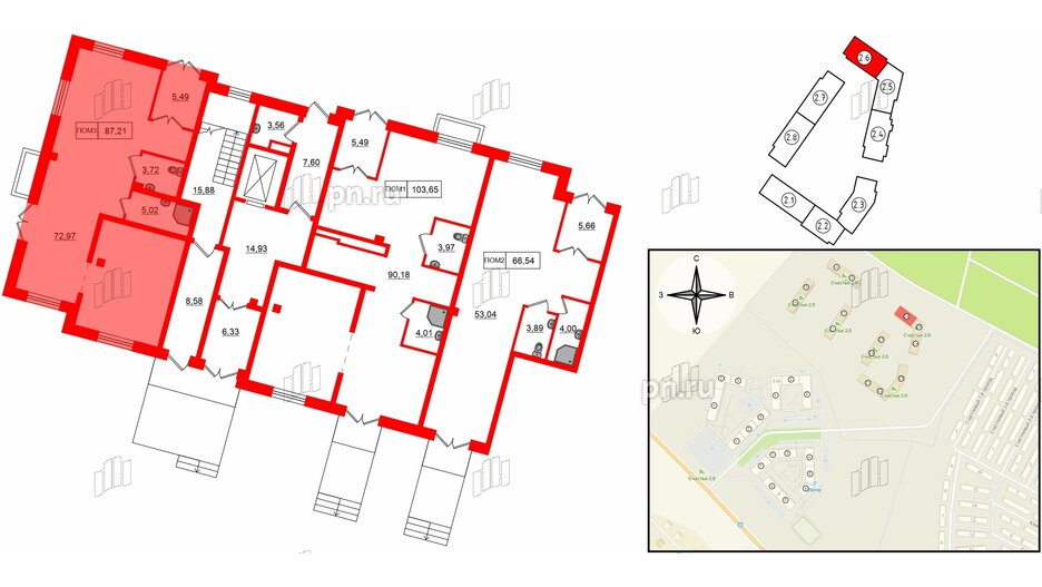 Помещение в ЖК Счастье 2.0, 87.21 м², 1 этаж