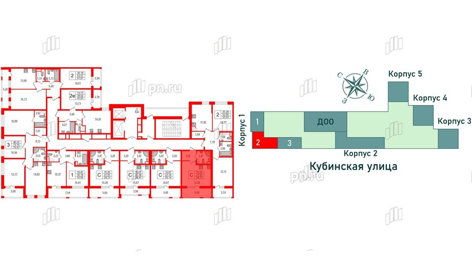 Квартира в ЖК Cube, студия, 24.73 м², 6 этаж