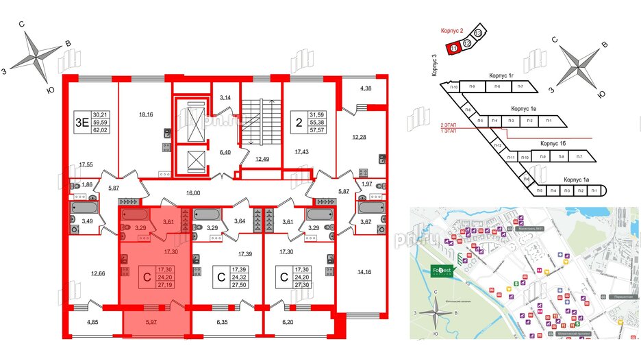 Квартира в ЖК FoRest Akvilon, студия, 26.9 м², 10 этаж