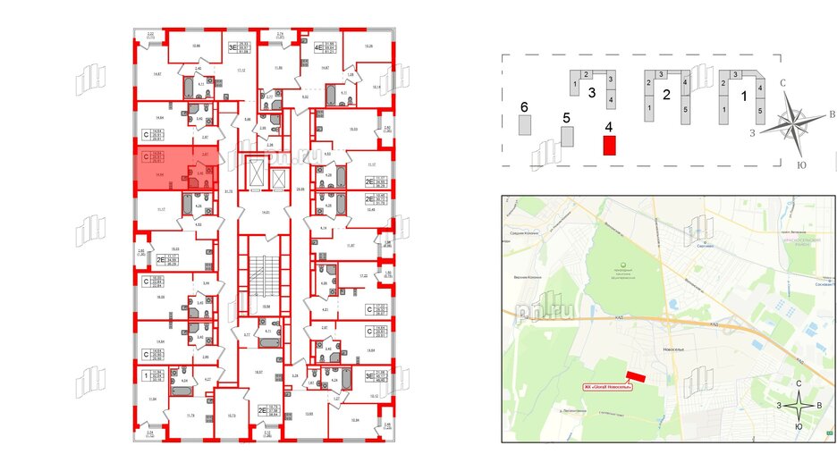 Квартира в ЖК GloraX Новоселье, студия, 20.91 м², 3 этаж