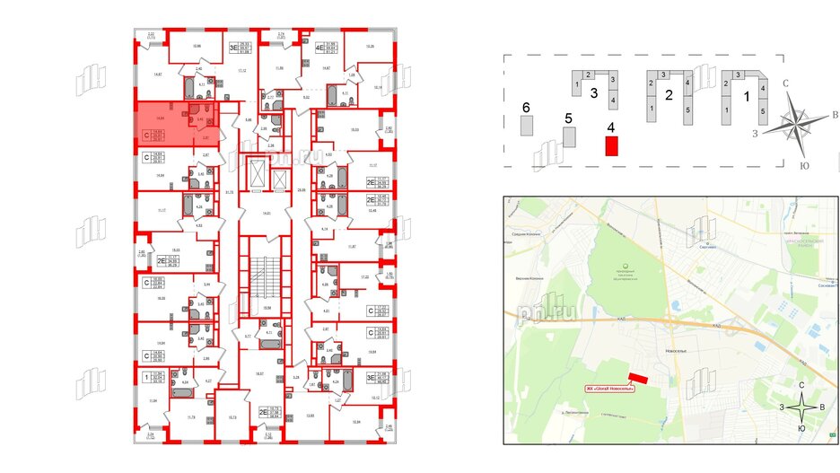 Квартира в ЖК GloraX Новоселье, студия, 20.91 м², 7 этаж