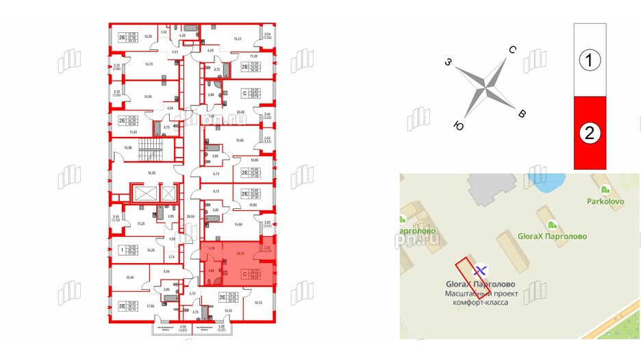 Квартира в ЖК «Парголово», студия, 29.2 м², 11 этаж
