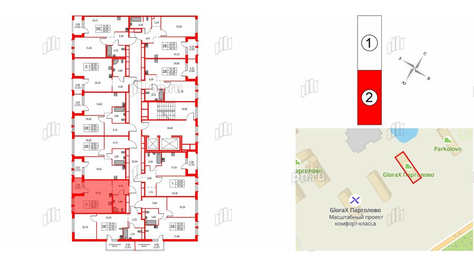 Квартира в ЖК GloraX Парголово, студия, 29.02 м², 6 этаж