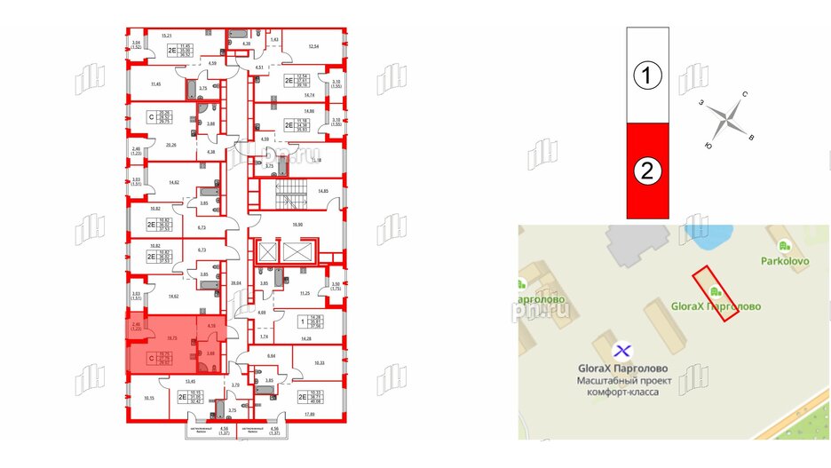 Квартира в ЖК GloraX Парголово, студия, 29.02 м², 5 этаж