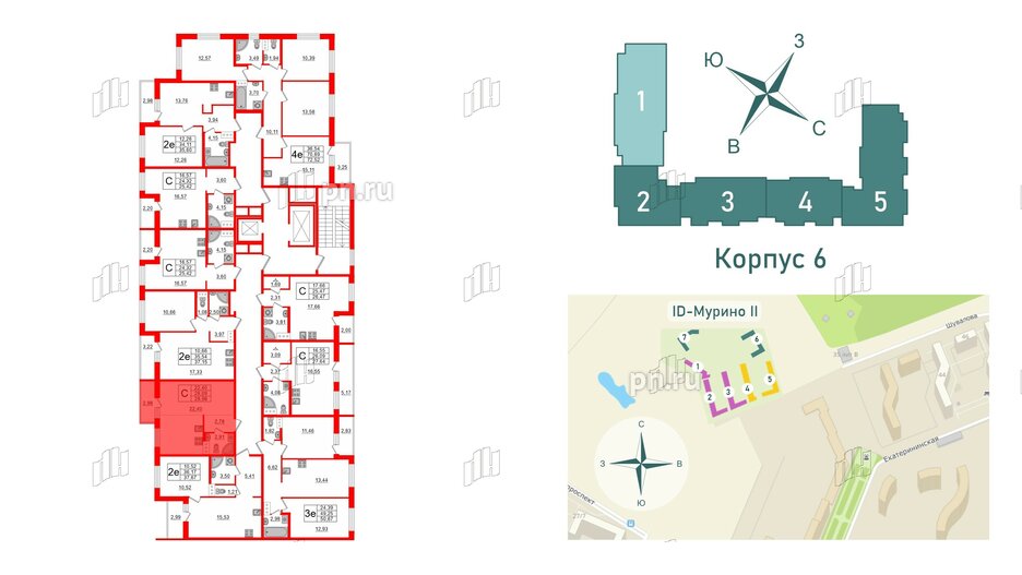 Квартира в ЖК iD Murino II, студия, 28.98 м², 3 этаж