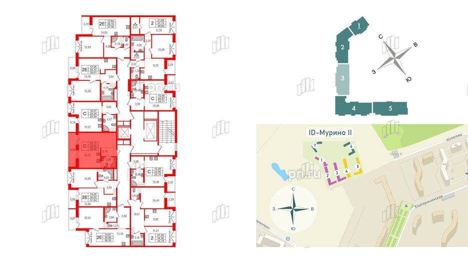 Квартира в ЖК iD Murino II, студия, 28.9 м², 12 этаж