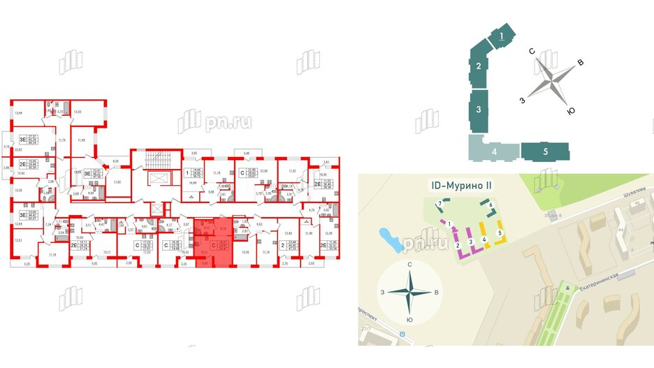 Квартира в ЖК iD Murino II, студия, 25.47 м², 7 этаж