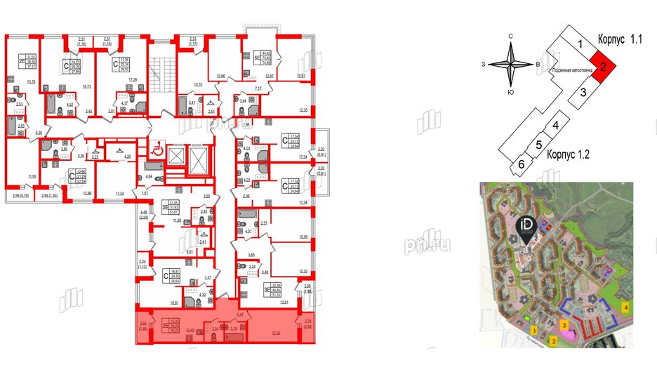 Квартира в ЖК iD Murino III, 1 комнатная, 38.29 м², 5 этаж