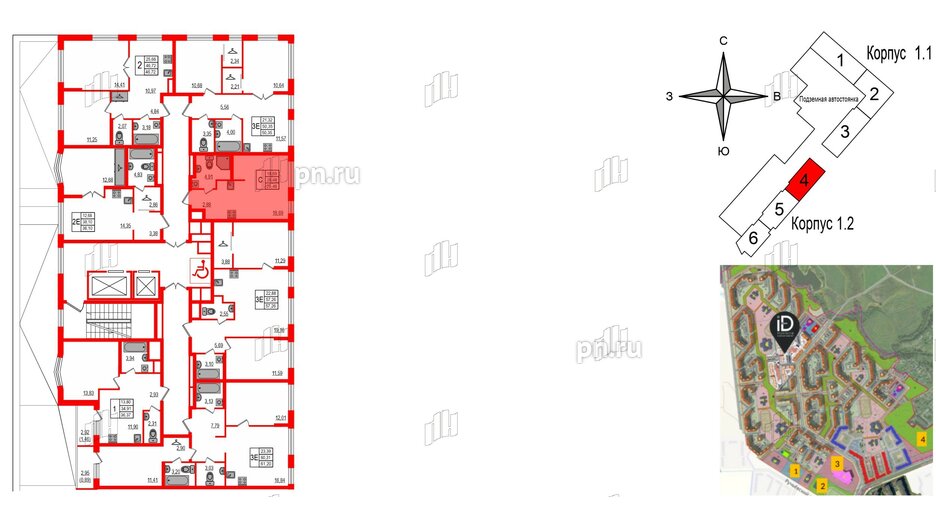 Квартира в ЖК iD Murino III, студия, 26.48 м², 2 этаж