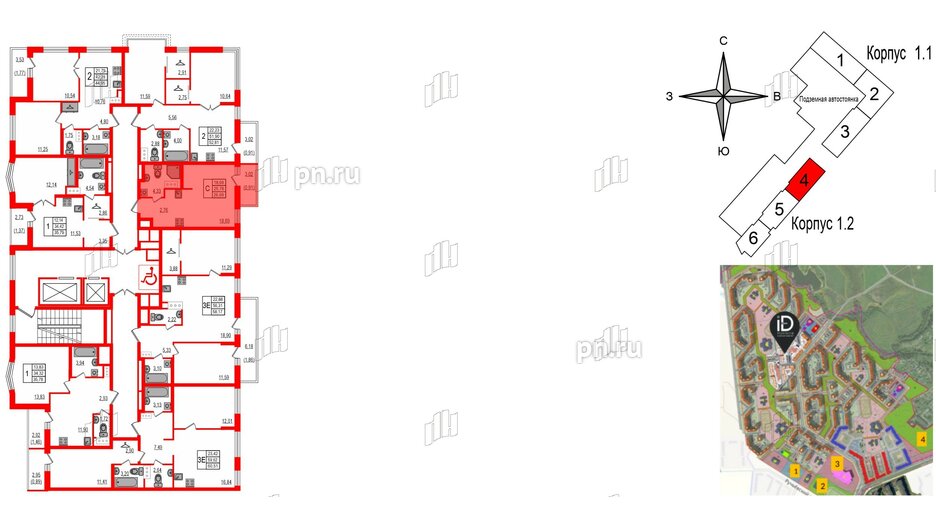 Квартира в ЖК iD Murino III, студия, 26.69 м², 4 этаж