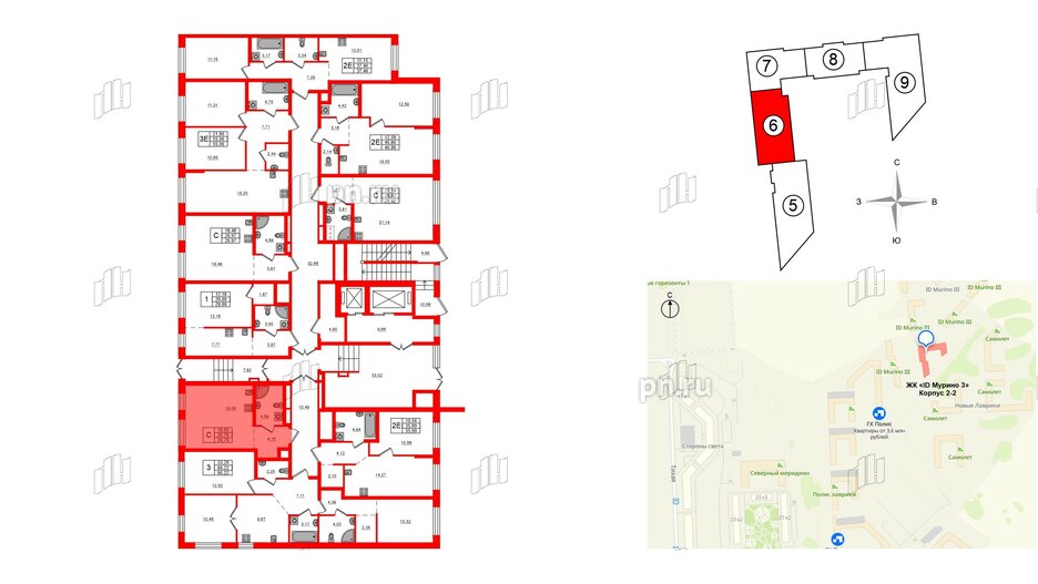 Квартира в ЖК iD Murino III, студия, 26.79 м², 1 этаж