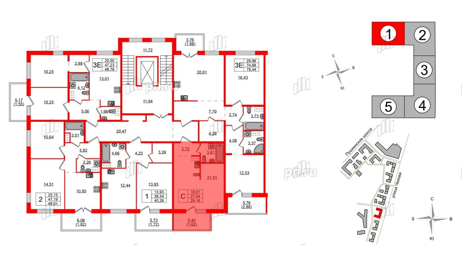 Квартира в ЖК «IQ», студия, 29.16 м², 7 этаж