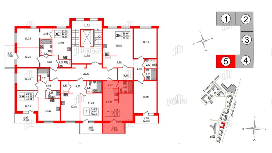 Квартира в ЖК «IQ», студия, 29.16 м², 7 этаж