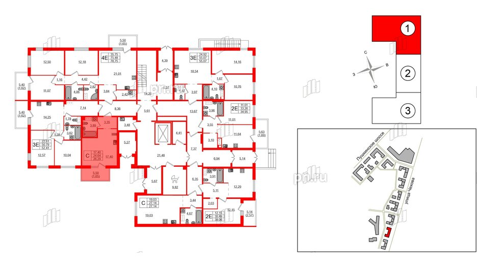 Квартира в ЖК «IQ», студия, 26.29 м², 1 этаж