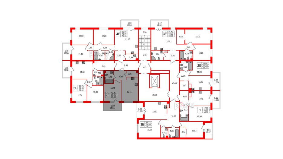 Квартира в ЖК «IQ», 1 комнатная, 39.9 м², 3 этаж