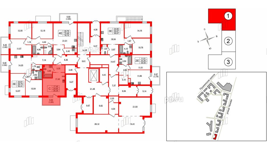 Квартира в ЖК «IQ», студия, 26.29 м², 1 этаж