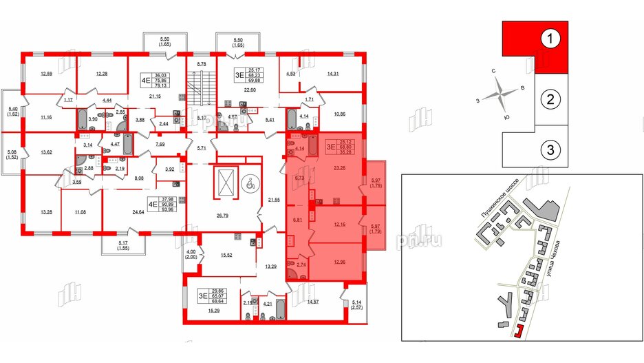 Квартира в ЖК «IQ», 2 комнатная, 72.33 м², 9 этаж