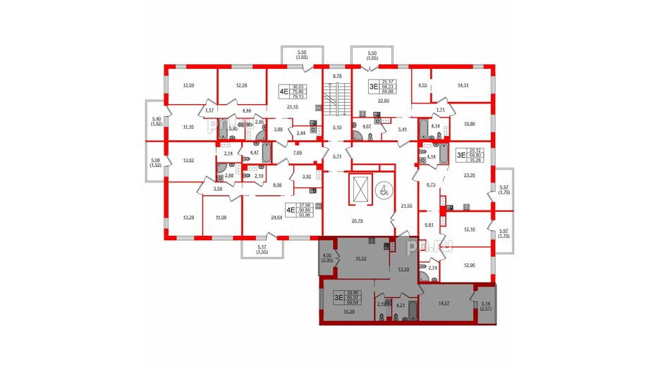 Квартира в ЖК «IQ», 2 комнатная, 69.64 м², 9 этаж