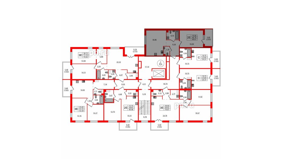 Квартира в ЖК «IQ», 1 комнатная, 49.61 м², 6 этаж