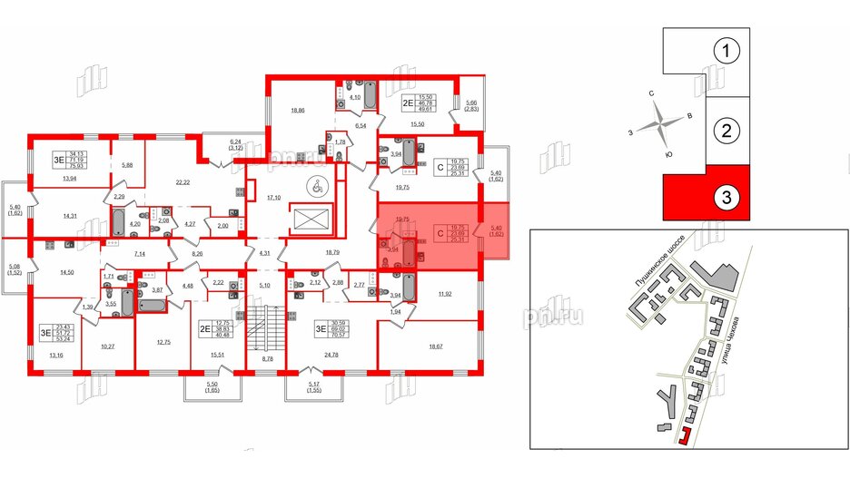 Квартира в ЖК «IQ», студия, 25.31 м², 9 этаж