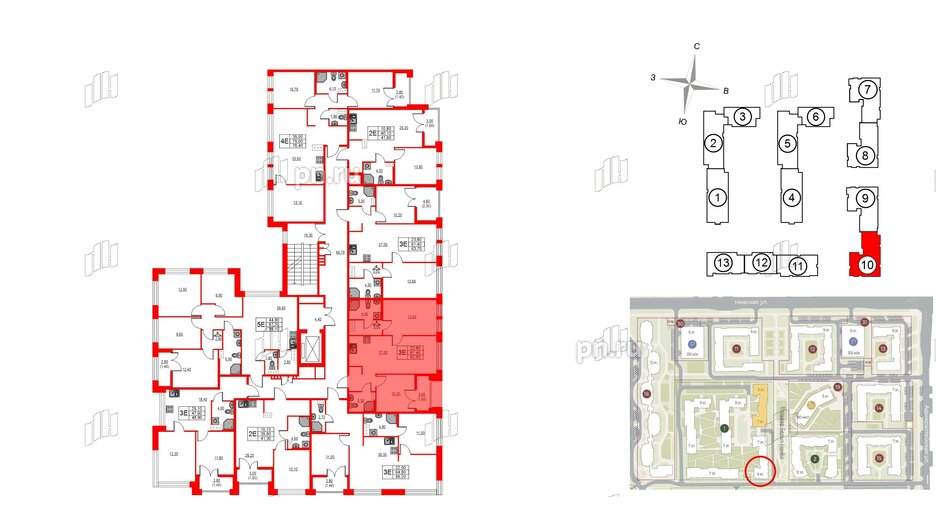 Квартира в ЖК NEWПИТЕР, 2 комнатная, 62.9 м², 7 этаж