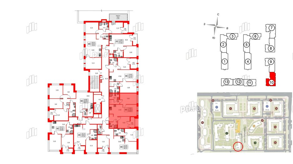 Квартира в ЖК NEWПИТЕР, 2 комнатная, 62.9 м², 8 этаж