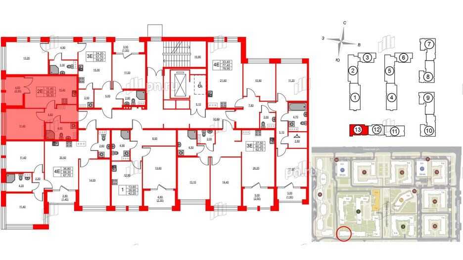 Квартира в ЖК NEWПИТЕР, 1 комнатная, 38.3 м², 3 этаж