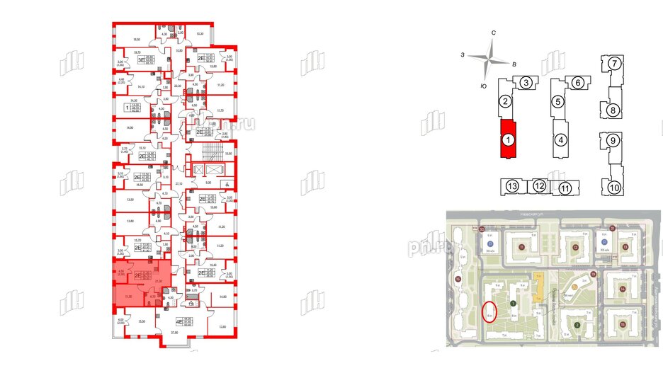 Квартира в ЖК NEWПИТЕР, 1 комнатная, 39 м², 5 этаж