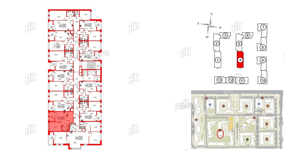 Квартира в ЖК NEWПИТЕР, 1 комнатная, 39 м², 5 этаж