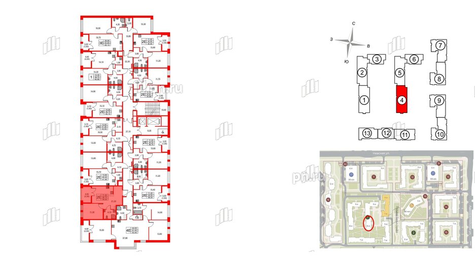 Квартира в ЖК NEWПИТЕР, 1 комнатная, 39 м², 4 этаж