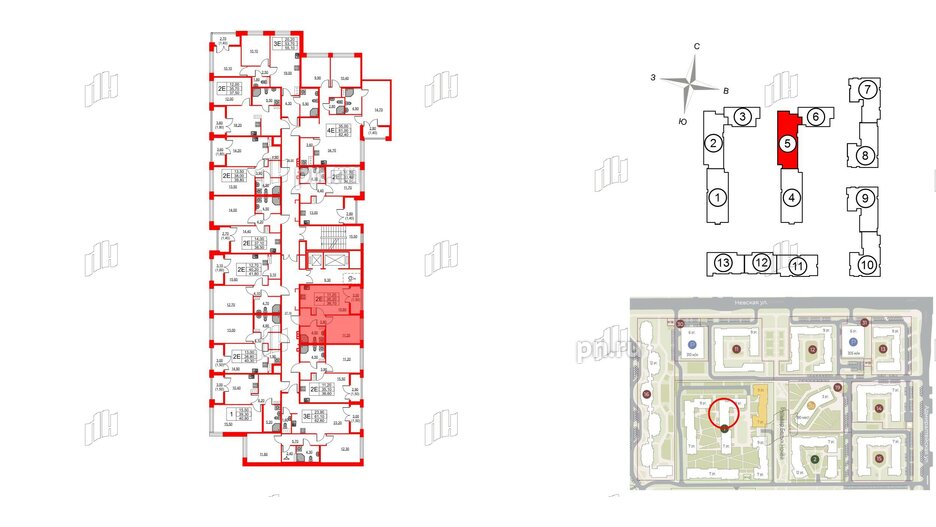 Квартира в ЖК NEWПИТЕР, 1 комнатная, 36.7 м², 8 этаж