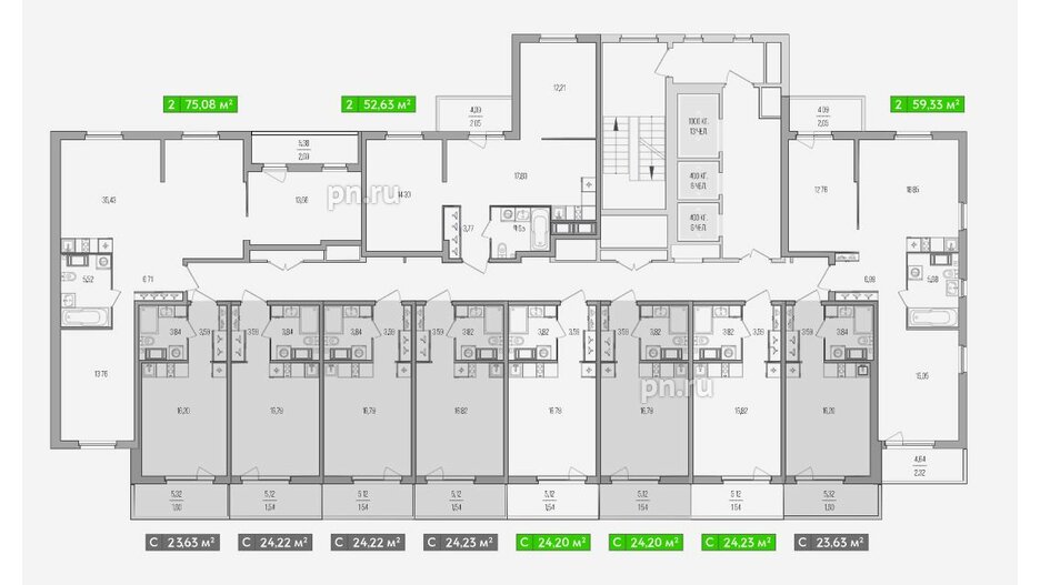 Квартира в ЖК Simple, 2 комнатная, 68.06 м², 2 этаж